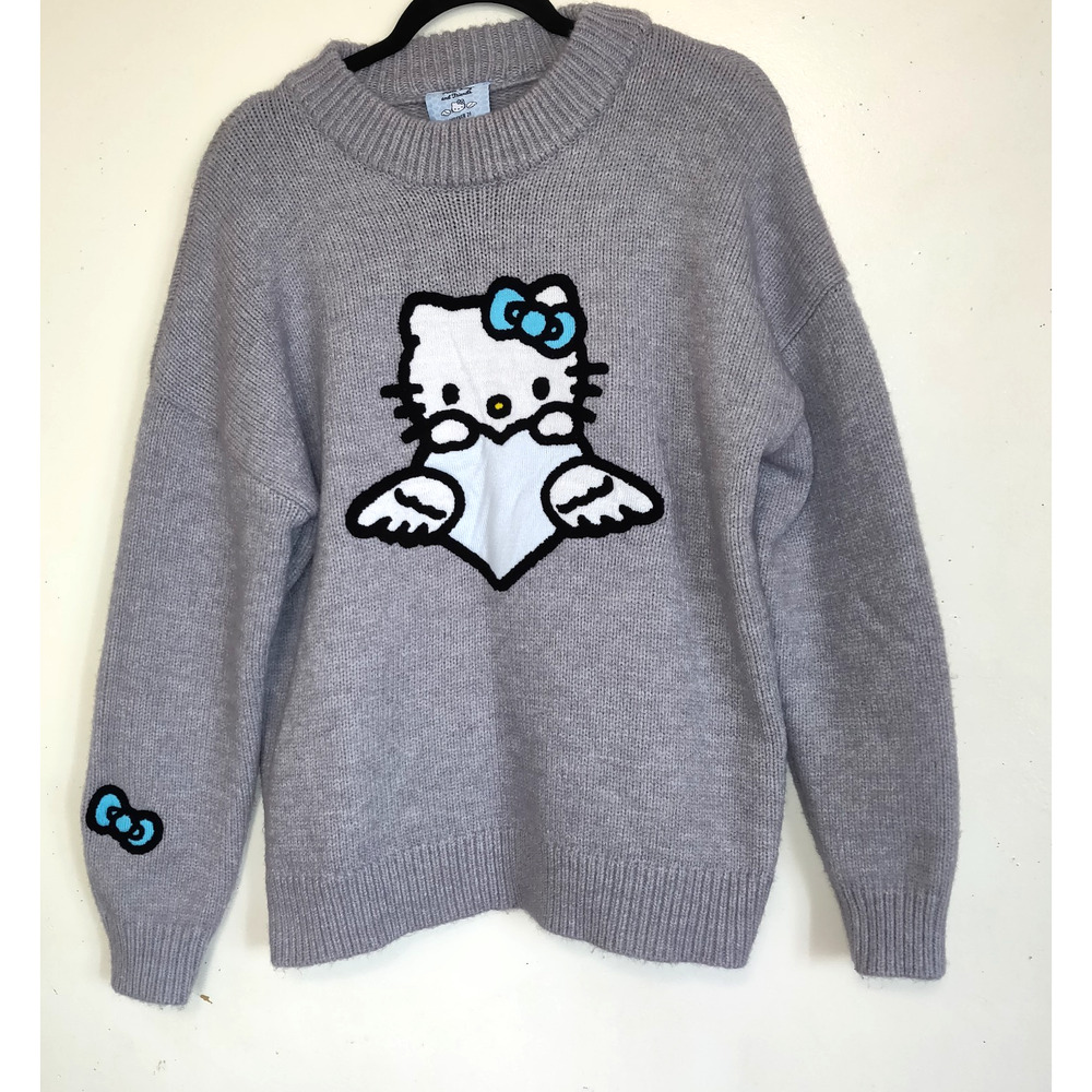 Hello Kitty For Forever 21 Gray Sweater Oversized XS Sanrio Runs Very Large